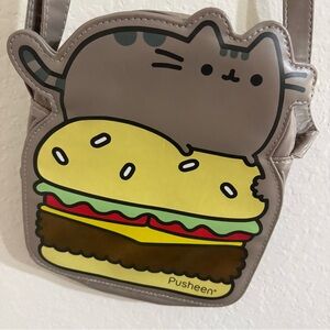 NWOT Pusheen Cat Burger Crossbody Bag - Brown and Yellow